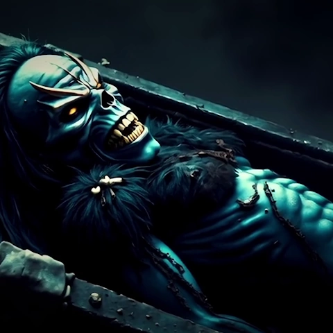 Rock Beast performing with cinematic industrial atmosphere